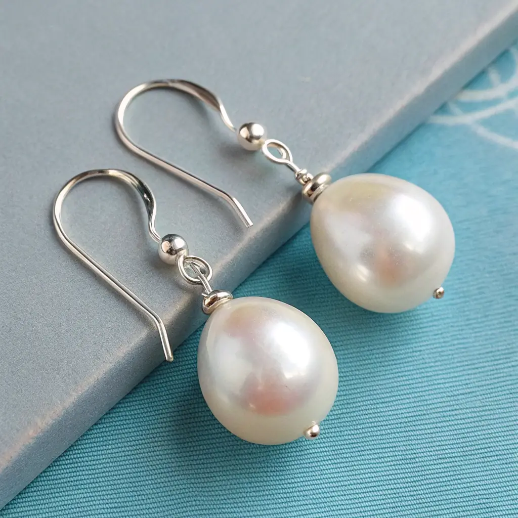 Organic Pearl Drop Earrings